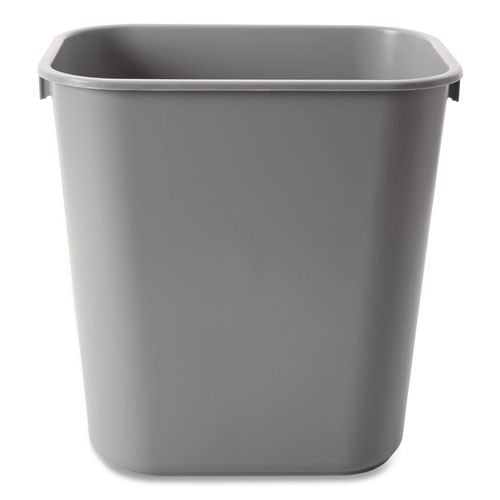 Rubbermaid Commercial Deskside Plastic Wastebasket, 3.5 gal, Plastic, Gray