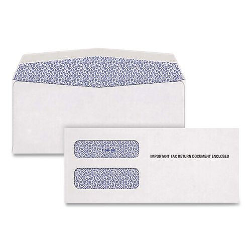 Adams 3-Up 1099-NEC Gummed Seal Double-Window Security Tint Envelopes, Commercial Flap, 8.75 x 3.75, White, 24/Pack