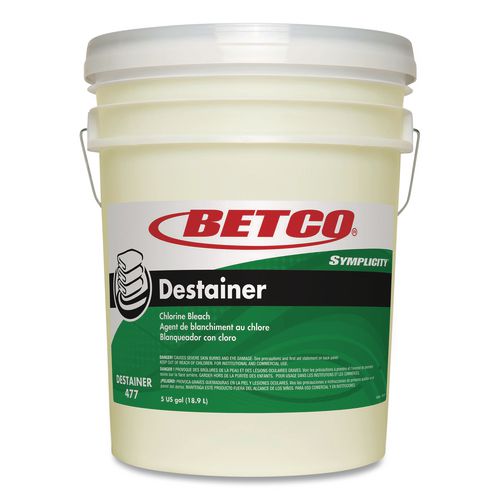Betco Symplicity Destainer, Mild Chlorine Scent, 5 gal Pail