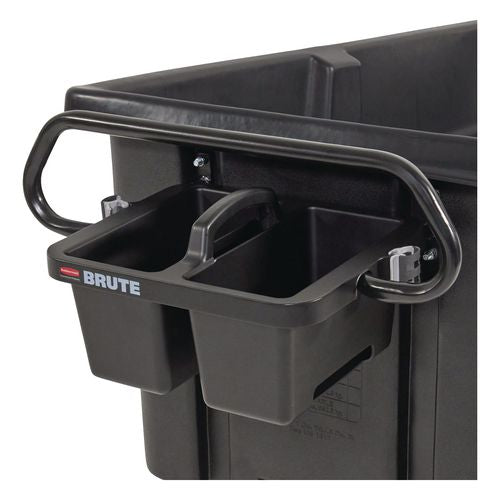 Rubbermaid Commercial BRUTE Ergonomic Rotomolded Tilt Truck Handle and Caddy, 25.45 x 12.82 x 15, Black