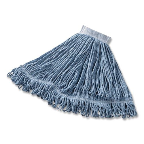Rubbermaid Commercial Super Stitch Blend Mop Head, Cotton/Synthetic, Large, Blue