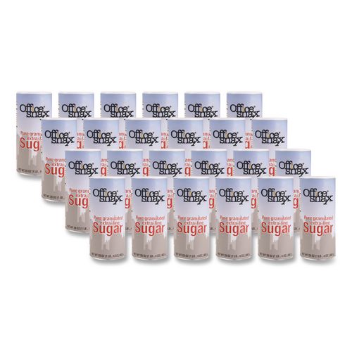 Office Snax Sugar Canister, 20 oz Reclosable Canister, 24/Carton