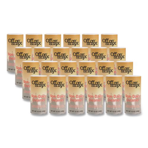 Office Snax Powdered Non-Dairy Creamer, Regular, 12 oz Canister, 24/Carton