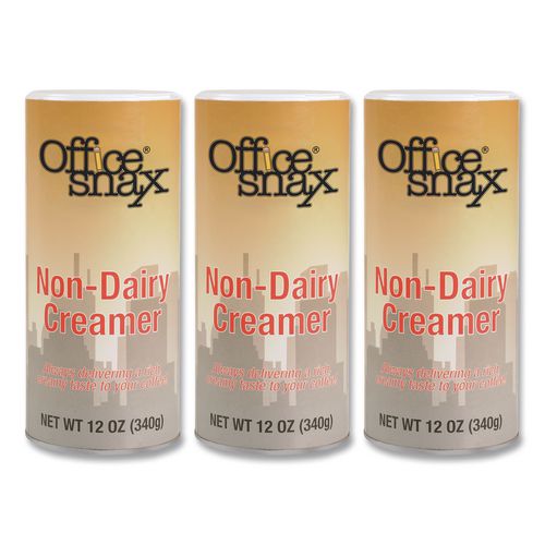 Office Snax Powdered Non-Dairy Creamer, Regular, 12 oz Canister, 3/Pack