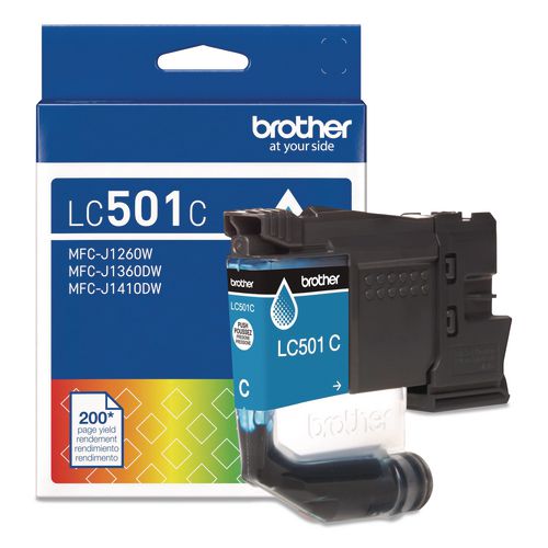 Brother LC501CS Ink, 200 Page-Yield, Cyan