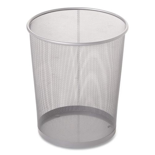 Rubbermaid Commercial Steel Mesh Wastebasket, 5 gal, Steel Mesh, Silver