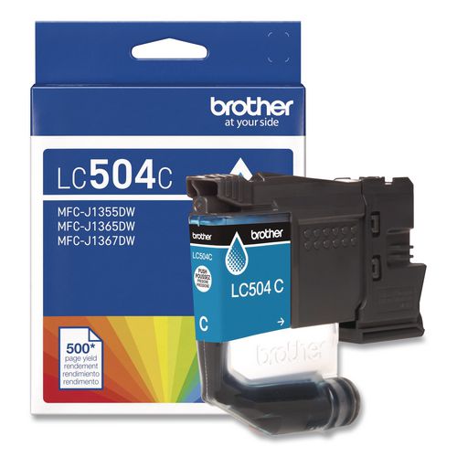 Brother LC504 INKvestment Ink, 500 Page-Yield, Cyan