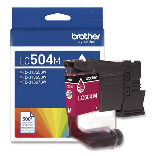 Brother LC504 INKvestment Ink, 500 Page-Yield, Magenta