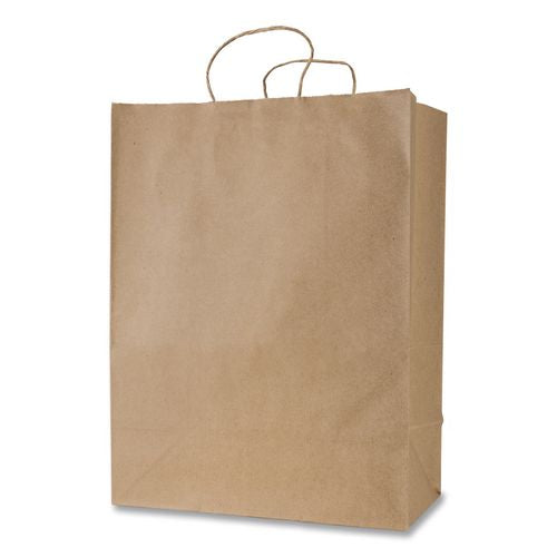 Inteplast Group Get Reddi Paper Bags, Mercado Size, 65# Basis Weight, Twisted Rope Handles, 13 x 7 x 17, Brown, 250/Carton