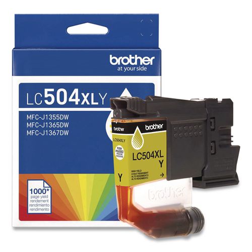 Brother LC504 INKvestment, High-Yield Ink, 1,000 Page-Yield, Yellow