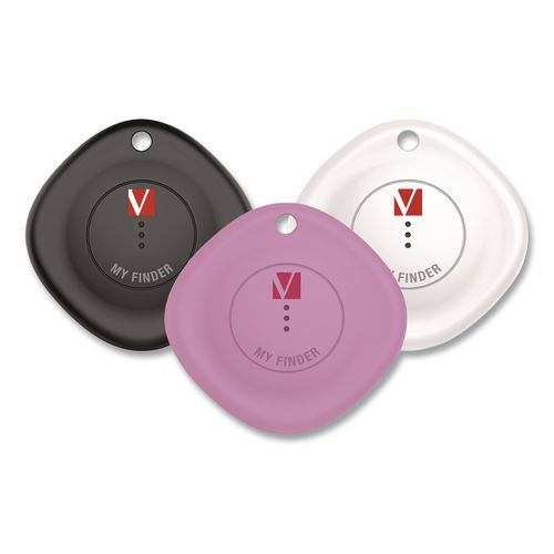 Verbatim My Finder Bluetooth Tracker for Apple iOS, Black/Purple/White, 3/Pack