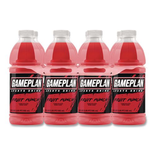 Niagara Bottling Gameplan Sports Drink, Fruit Punch, 20 oz Bottle, 24/Carton