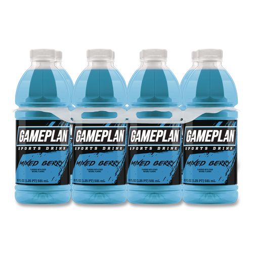 Niagara Bottling Gameplan Sports Drink, Mixed Berry, 20 oz Bottle, 24/Carton