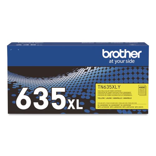 Brother TN635XL High-Yield Toner, 4,500 Page-Yield, Yellow