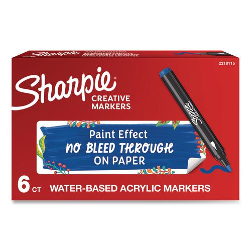 Sharpie Creative Markers, Bullet Tip, Parang, 6/Pack
