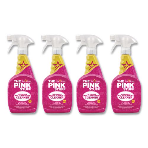 The Pink Stuff Miracle Multi-Purpose Cleaner, Fruity Scent, 25.4 oz Trigger Spray Bottle, 4/Carton