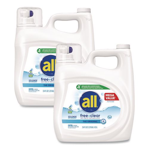 all Free Clear HE Laundry Detergent, 154 oz Bottle, 2/Carton