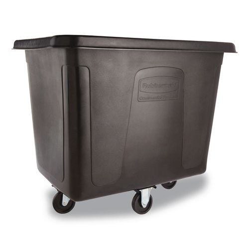 Rubbermaid Commercial Cube Truck, 119.7 gal, 500 lb Capacity, Plastic/Metal, Black