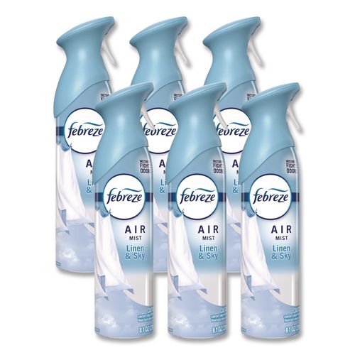 Febreze AIR, Linen and Sky, 8.1 oz Aerosol Spray, 6/Carton