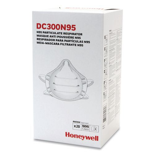 Honeywell ONE-Fit N95 Single-Use Molded-Cup Particulate Respirator, One Size Fits Most, White, 10/Pack