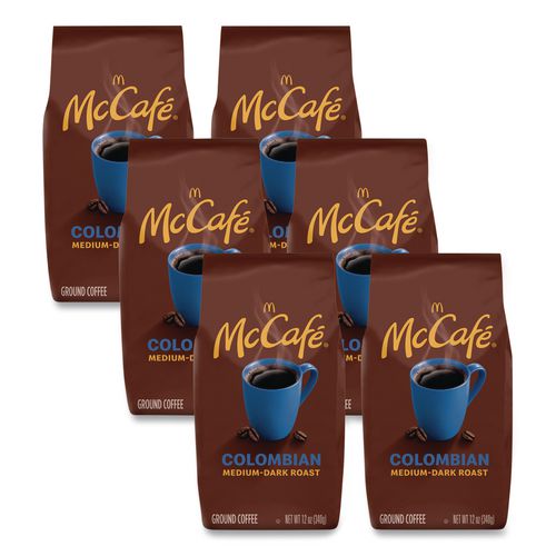 McCafe Colombian Ground Coffee, 12 oz Bag, 6/Carton