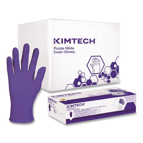 Kimtech PURPLE NITRILE Exam Gloves, Powder-Free, Small, 6 mil Thick, 9.5" Long, Purple, 100/Box, 10 Boxes/Carton