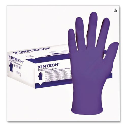 Kimtech PURPLE NITRILE Exam Gloves, Powder-Free, X-Large, 6 mil Thick, 9.5" Long, Purple, 90/Box