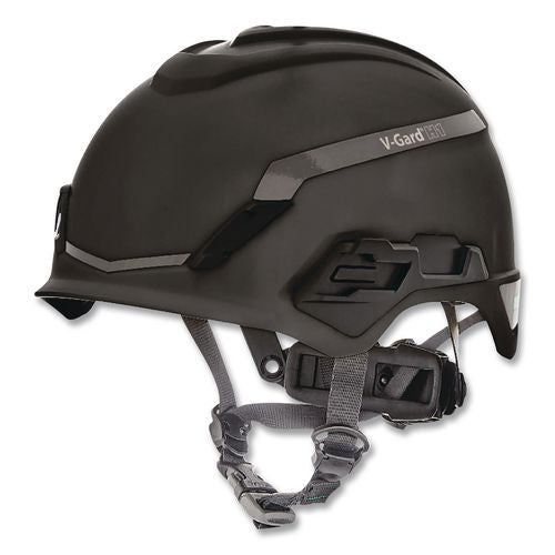 MSA V-Gard H1 Safety Helmet, Brimless, Fas-Trac III Pivot Ratchet Suspension, One Size Fits Most (6.5 to 8), Black