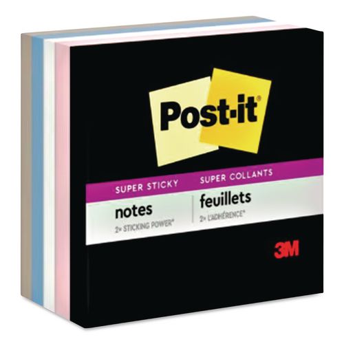 Post-it Notes Super Sticky Pads in Simply Serene Colors, 3 x 3, 90 Sheets/Pad, 5 Pads/Pack