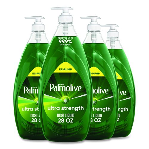 Ultra Palmolive Dishwashing Liquid, Ultra Strength, Fresh Scent, 28 oz Bottle, 4/Carton