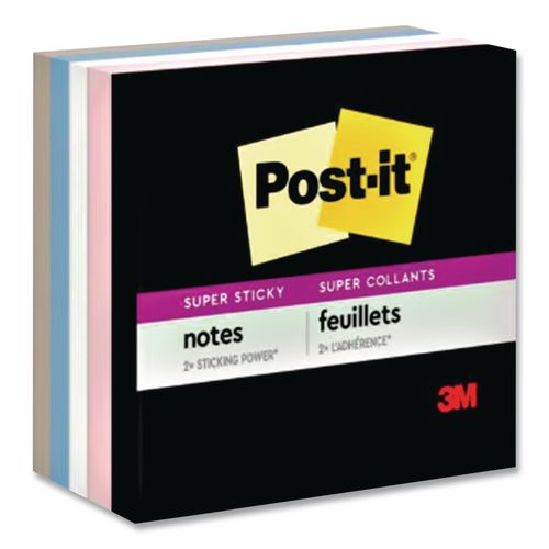 Post-it Notes Super Sticky Pads in Simply Serene Colors, Note Ruled, 4 x 4, 90 Sheets/Pad, 4 Pads/Pack