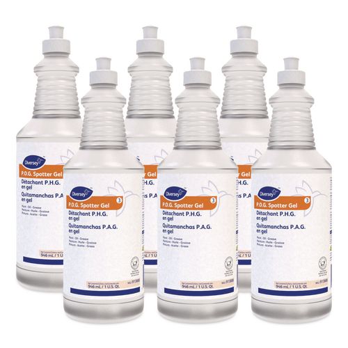 Diversey Paint, Oil and Grease Spotter Gel, Fruity Scent, 32 oz Squeeze Bottle, 6/Carton