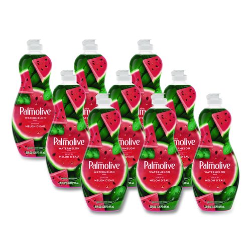 Ultra Palmolive Dishwashing Liquid, Watermelon Scent, 20 oz Bottle, 9/Carton