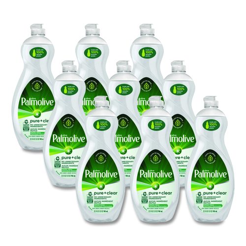 Palmolive Pure + Clear Dishwashing Liquid, Spring Fresh Scent, 32.5 oz Bottle, 9/Carton