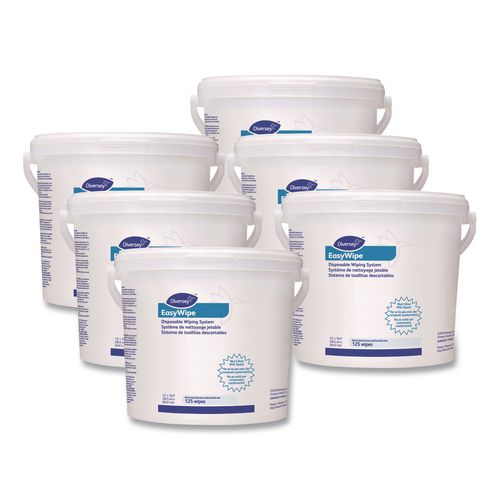 Diversey Easywipe Disposable Wiping Refill, 8.63 x 24.88, White, 125/Bucket, 6/Carton