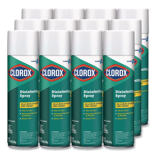 Clorox CloroxPro Disinfecting Spray, Fresh Scent, 19 oz Aerosol Spray, 12/Carton