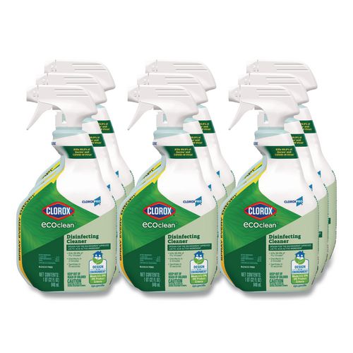 Clorox Clorox Pro EcoClean Disinfecting Cleaner, Unscented, 32 oz Spray Bottle, 9/Carton