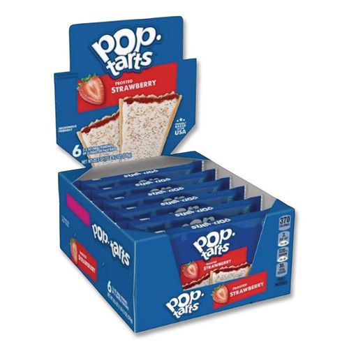 Kellogg's Pop Tarts, Frosted Strawberry, 3.67 oz, 2/Pack, 6 Packs/Box