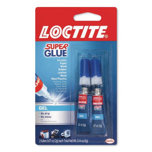 Loctite Super Glue Gel Tubes, 0.07 oz, Dries Clear, 2/Pack
