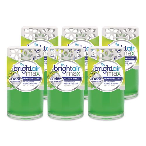 BRIGHT Air Max Scented Oil Air Freshener, Meadow Breeze, 4 oz, 6/Carton