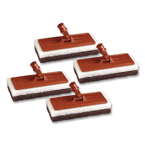 3M Doodlebug Threaded Pad Holder Kit, 4.63 x 10, Orange, 4/Carton
