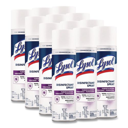 LYSOL Brand I.C. Disinfectant Spray, Original Scent, 19 oz Aerosol Spray, 12/Carton