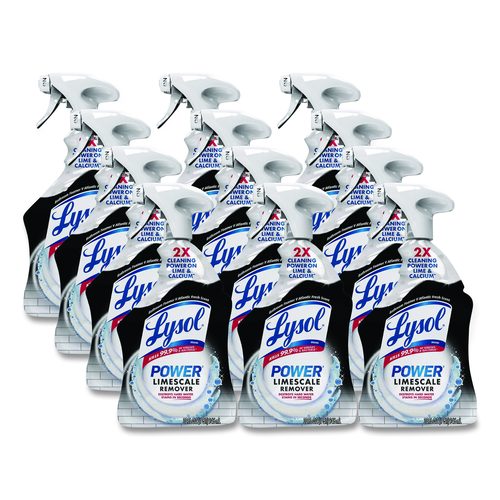 LYSOL Brand Power Limescale Remover, Atlantic Fresh Scent, 32 oz Trigger Spray Bottle, 12/Carton