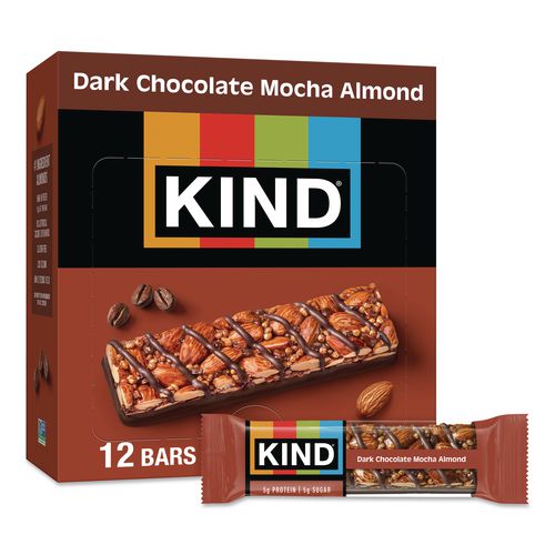 KIND Nuts and Spices Bar, Dark Chocolate Mocha Almond, 1.4 oz Bar, 12/Box