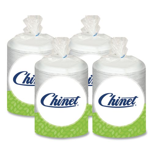 Chinet Classic Paper Dinnerware, Plate, 9.75" dia, White, 125/Pack, 4 Packs/Carton