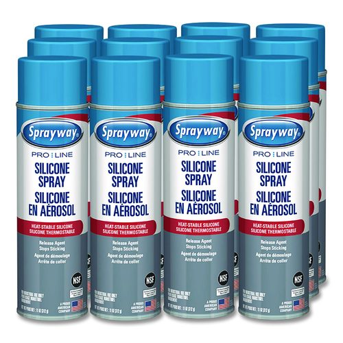 Sprayway PRO LINE Silicone Spray Release Agent, 11 oz Aerosol Spray, 12 Cans/Carton
