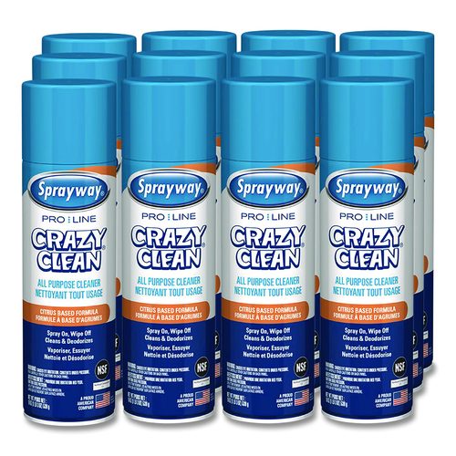 Sprayway PRO LINE Orange Citrus Crazy Clean, Orange Scent, 19 oz Aerosol Spray, Dozen