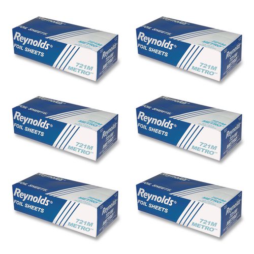 Reynolds Wrap Metro Pop-Up Aluminum Foil Sheets, 10.75 x 12, 500/Box, 6 Boxes/Carton