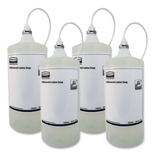 Rubbermaid Commercial One Shot Antibacterial Enriched Lotion Soap Refill, Unscented, 1,600 mL, 4/Carton