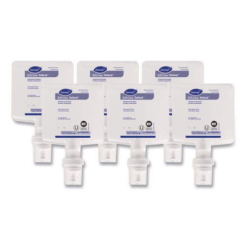 Diversey Soft Care Defend Handwash Refill for IntelliCare Dispensers, Fragrance-Free, 1.2 L, 6/Carton
